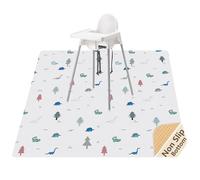 Womumon - Tapete antisalpicaduras de 51 pulgadas para debajo de la silla alta, artes, manualidades, lavable, impermeable, antideslizante, tapete de juego portátil y mantel
