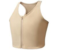 Wonababi Binder de pecho para transgénero, Binder trans con cremallera a media longitud, diseño cómodo y plano, sujetador binder FTM para cosplay