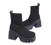 Wonafa Botines Chelsea para Mujer Con Tirador Elástico Calcetín Botas Mujer Invierno Plataforma Boots de Moda