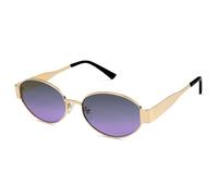 WONAVEHY Gafas de sol ovaladas retro para mujeres y hombres, gafas de sol de diseño a la moda, tonos clásicos, protección UV400, Gold