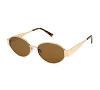 WONAVEHY Gafas de sol ovaladas retro para mujeres y hombres, gafas de sol de diseño a la moda, tonos clásicos, protección UV400, Negro o marrón