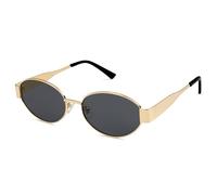 WONAVEHY Gafas de sol ovaladas retro para mujeres y hombres, gafas de sol de diseño a la moda, tonos clásicos, protección UV400, Gold