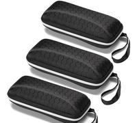 WONAVEHY Paquete de 3 fundas para gafas de sol, carcasa rígida, portátil, a la moda, ligera, para hombres y mujeres, Negro+negro+negro, Talla única