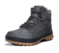 Wondamo Botas de nieve para hombre, ligeras, impermeables, con forro de piel, antideslizantes, para clima frío, Gris oscuro, 42 EU
