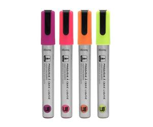 WONDAY, caja de 4 rotuladores de tiza líquida, color amarillo, rosa, morado y naranja