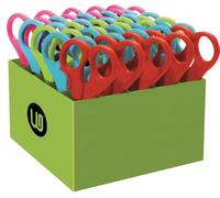 WONDAY - Pack 25 tijeras para niños puntas redondas con su portatijeras. Para diestros y zurdos.