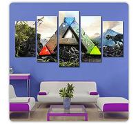 Wondbeau Telas De Lienzo Lienzo De 5 Piezas Ark Survival Evolved 150×80Cm Sin Marco 5 Paneles De Impresiones Artísticas Cuadro De Pared Pintura Decoración Modular