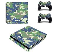 Wondder PS4 Slim Pegatina de Piel, Pegatina de Piel Adhesiva de Vinilo de Protección para PS4 Slim Consolas + 2 Pieles de Controlador + 2 x Agarraderas de Silicona (Color 14)