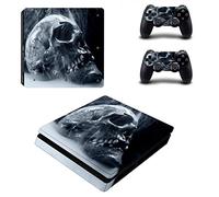 Wondder PS4 Slim Pegatina de Piel, Pegatina de Piel Adhesiva de Vinilo de Protección para PS4 Slim Consolas + 2 Pieles de Controlador + 2 x Agarraderas de Silicona (Color 24)