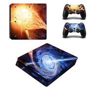 Wondder PS4 Slim Pegatina de Piel, Pegatina de Piel Adhesiva de Vinilo de Protección para PS4 Slim Consolas + 2 Pieles de Controlador + 2 x Agarraderas de Silicona (Color 11)