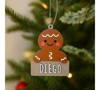 WONDEE Adornos Navidad Arbol Personalizados de Madera [7 Modelos], Decoración Navidad Galleta, Bolas/Adornos Navideños para Personalizar con Nombre en Casa con la Familia (con Kit Letras y Cuerda)