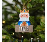 WONDEE Adornos Navidad Arbol Personalizados de Madera [7 Modelos], Decoración Navidad Rey Mago, Bolas/Adornos Navideños para Personalizar con Nombre en Casa con la Familia (con Kit Letras y Cuerda)