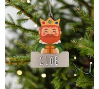 WONDEE Adornos Navidad Arbol Personalizados de Madera [7 Modelos], Decoración Navidad Rey Mago, Bolas/Adornos Navideños para Personalizar con Nombre en Casa con la Familia (con Kit Letras y Cuerda)