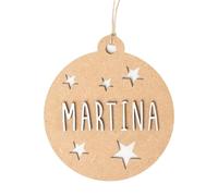 WONDEE Bolas Navidad Personalizadas, Pack 2 Bolas de Navidad para Personalizar con Nombre en Casa con la Familia (Incluye Kit Letras y Cuerda), Adornos Navideños Personalizados Originales, Ecológico