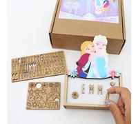 WONDEE Disney Frozen - Lámpara nocturna para bebé y niño, personalizada, con nombre y dibujos, princesa Elsa y Anna, ideal como regalo para niña, bautizo y regalo para bebé, nacimiento personalizado