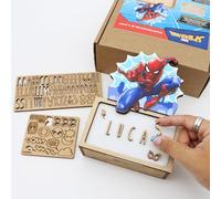 WONDEE - Lámpara de araña personalizable con letras y dibujos, luz nocturna infantil y bebe personalizada, Marvel Spiderman - Decoración para dormitorio, niño, Marvel Idee, regalo personalizado para