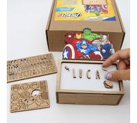 WONDEE - Lámpara personalizable con letras y dibujos, para niño y bebe, diseño personalizado, Iron Man, Hulk, Capitán América y Thor - Decoración para habitación infantil, Marvel regalo para niños