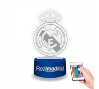 WONDEE Lampara Real Madrid 3D Mágica con Control Remoto y 16 Colores - Lámpara de Futbol y Decoración del Madrid, real madrid niño regalos, Cosas/Regalos Originales Niños y Hombres RealMadrid
