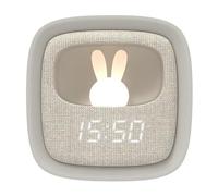 WONDEE - Mob [ 2en1] Reloj Despertador Infantil Niñas y Niños + Luz Nocturna Quitamiedos con Conejo Silicona Luminoso - Lámpara Despertador Regalo Infantil para Niños y Niñas 5,6,7,8,9,10,11,12 años