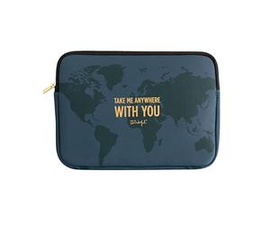 WONDEE Mr Wonderful Funda para Chromebook y Portátil 11.6-12" con Mensaje Que Enamora y Mapa del Mundo - Maletín/Funda Ordenador Portátil para Chromebook de 11,6" y 12", Mr Wonderful Regalos