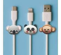 WONDEE Mr Wonderful Pack 3 Protector de Cable Cargador Móvil de Dibujos Mascotas y Animales, Alarga la Vida de tu Cable de Forma Divertida - Mr Wonderful Regalos Originales para Mujeres y Niñas