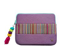 WONDEE VamVam Funda para Chromebook y Portátil 11.6-12" Pulgadas de Tela Bordada Estilo Étnico y Original Tirador Llavero - Maletín/Funda Ordenador Portátil para Chromebook de 11,6" y 12"