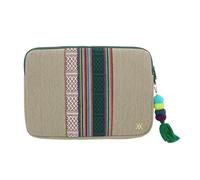 WONDEE VamVam Funda para Chromebook y Portátil 11.6-12" Pulgadas de Tela Bordada Estilo Étnico y Original Tirador Llavero - Maletín/Funda Ordenador Portátil para Chromebook de 11,6" y 12"