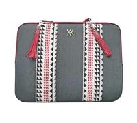 WONDEE VamVam Funda para Chromebook y Portátil 11.6-12" Pulgadas de Tela Bordada Estilo Étnico y Original Tirador Llavero - Maletín/Funda Ordenador Portátil para Chromebook de 11,6" y 12"