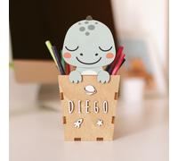 WONDEE Vintiun Portalapices/Lapiceros para Escritorio Infantil Personalizado de Dinosaurio, Regalos Personalizados Originales Niños y Niñas 3,4,5,6,7,8,9 años