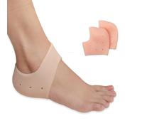 Wonder Care 1 par de protectores de silicona para talones hidratantes, protección del talón agrietado, alivio de ampollas, espolones del talón y envoltura de fascitis plantar, calcetines de gel para