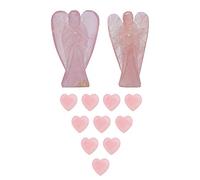 Wonder Care Ángel de la Guarda de Bolsillo, Piedra Preciosa Natural de Cristal, Estatua Tallada de energía curativa de Reiki, Estética de meditación 1.5 "-2" 2 Piezas