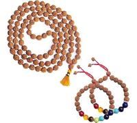 Wonder Care Certified Rudraksha Mala 5face(Panchmukhi) Auténtico Rudraksha Beads Ornamento Rosario Japa Mala Beads Collar Puja | Cuentas de oración | Cuentas de meditación
