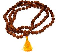 Wonder Care Certified Rudraksha Mala 5face(Panchmukhi) Auténtico Rudraksha Beads Ornamento Rosario Japa Mala Beads Collar Puja | Cuentas de oración | Cuentas de meditación