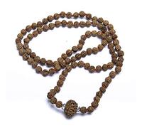 Wonder Care - Cuentas originales de Nepalí 9 Mukhi Rudraksha Mala/Rudraksha Natural Rudra (108+1) Rosario Jap Mala para meditación (9 collares Mukhi Jaap Mala)