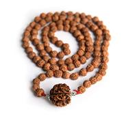 Wonder Care - Cuentas originales nepalí 4 Mukhi Rudraksha Mala/Rudraksha Rudra natural (108+1) Rosario Jap Mala para meditación (4 collares Mukhi Jaap Mala)