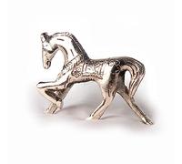 Wonder Care Figura decorativa de caballo de aluminio chapado en plata de estilo vintage hecho a mano de metal sólido hecho a mano, escultura de caballo plateada para correr, decoración de feng shui,
