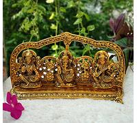 Wonder Care Ganesh, Laxmi, Saraswati estatua moldeada en gran detalle, artículo de Diwali Pooja - | Decoración del hogar | Mandir | Regalo | Ídolo de Dios hindú