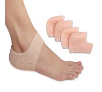 Wonder Care Par de 2 protectores de silicona para talones hidratantes, protección del talón agrietado, alivio de ampollas, espolones del talón y envoltura de fascitis plantar, calcetines de gel para
