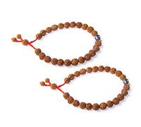 Wonder Care Pulsera de Piedras Preciosas curativas con Cuentas de Rudraksha, Banda de meditación ayurvédica de Yoga Indio para Hombres y Mujeres (Paquete de 2)