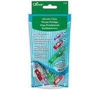 Clover Wonder Clips Surtido de 26 piezas, plástico, metal, tela, verde, rojo y morado, jumbo, clásico y mini