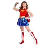 Wonder - Disfraz de mujer maravilla para niña, talla L (8-10 años) (VZ-2240)