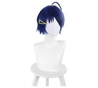 Wonder Egg Priority Ohto Ai Cosplay Wig Blue Short Hair Wig Woman Girl Bobo Curly Headgear Halloween Party Costume Props