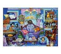 Wonder Forge Cats in The Blue Room Rompecabezas de 1000 piezas para adultos | Piezas nicas que encajan perfectamente | Imgenes divertidas y vib