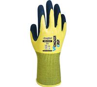 Wonder Grip WG-310HY Comfort - Guante de trabajo con doble revestimiento de látex, guante, látex, agarre, guante de protección antideslizante, amarillo, L/09