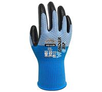 Wonder Grip WG-522B Bee-Tough - Guantes de trabajo resistentes al aceite, revestimiento de nitrilo, proteccion contra el calor para un agarre seguro, mujer y hombre M/08, azul negro