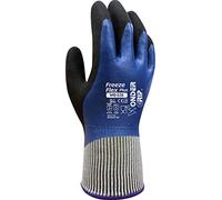 Wonder Grip WG-538 Freeze Flex Plus - Guante de trabajo resistente al aceite y proteccion termica contra el frio con triples nitrilo, guantes para maximo agarre talla M/ 8, azul para mujer y hombre