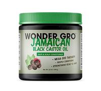 Wonder Gro Acondicionador para peinar con grasa para el cabello con aceite de ricino negro jamaicano, 12 fl oz Ideal para fortalecer la terapia Mega Hair Growth de