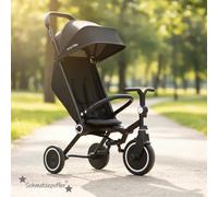 smarTrike Wonder Max - Triciclo plegable para niños para edades de 10 meses a 4 años, color negro