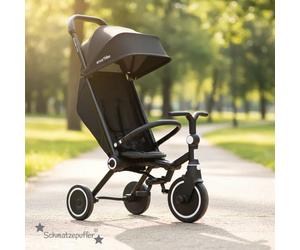 Wonder Max Jet Black – Triciclo de viaje compacto para llevar a todas partes