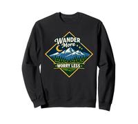 Wonder More Worry Less Montaña Aventura Naturaleza Sudadera